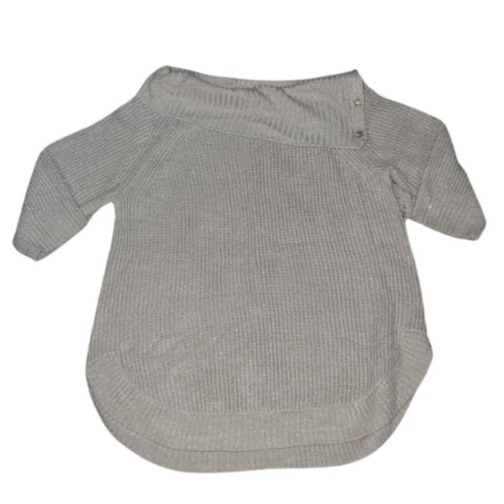 89th & Madison Cream with Gold Threading 3/4 sleeve, cowl-neck sweater (NWOT)